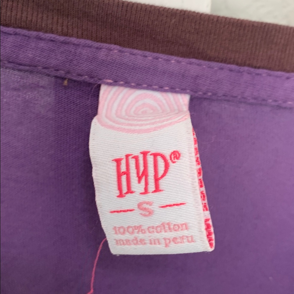 Y2K Hyp Wings Graphic Brown Purple Short Sleeve Shirt - Picture 2 of 7